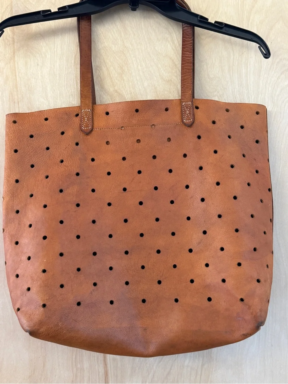Madewell Perforated Leather Signature Tote – Rich Patina & Character